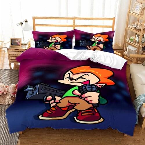 Friday Night Funkin Bedding Set Single Twin Full Queen King Size Friday Night Funkin Bed Set Children Kid Bedroom Duvetcover 014