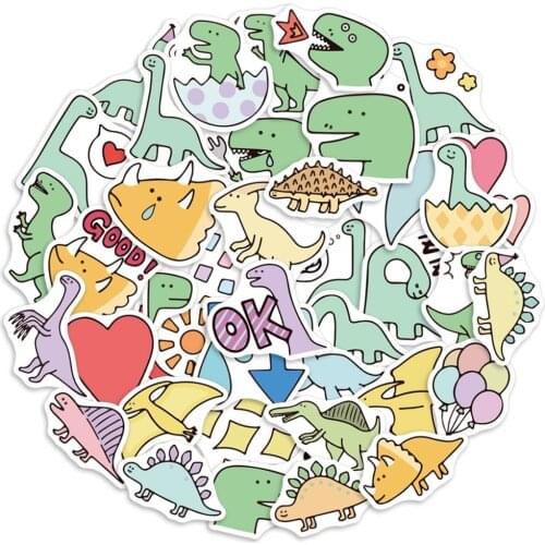 40pcs Dinosaur Sticker Cartoon Animal Educational Toys Stickers for Children DIY Laptop Scrapbooking Luggage Bicycle
