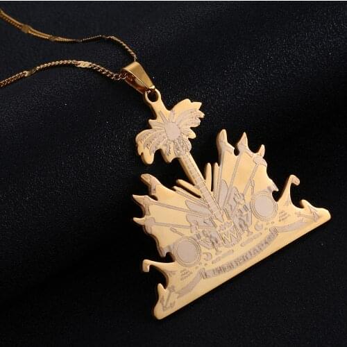 Stainless Steel Haiti Pendant Necklace Ayiti Haiti Fashion Women Jewelry