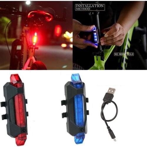 Bicycle Rear LED Light LED Bicycle Rear Tail Light USB Rechargeable Mountain Bike Lamp Waterproof Light motorcycle Accessories