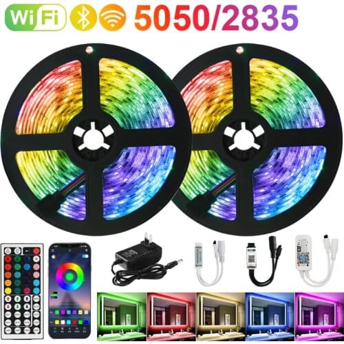 12V RGB LED Strip Lights Bluetooth WiFi Luces Led DC 5050 SMD2835 Flexible Waterproof Tape Diode Remote Control Light For Room