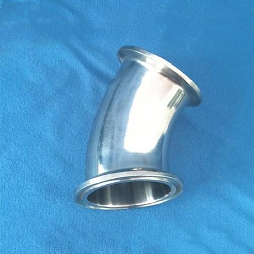 2.5" Tri Clamp x 57mm 2.25" Pipe OD SUS 304 Stainless Steel 45 Degree Elbow Sanitary Fitting Home Brew Beer Wine