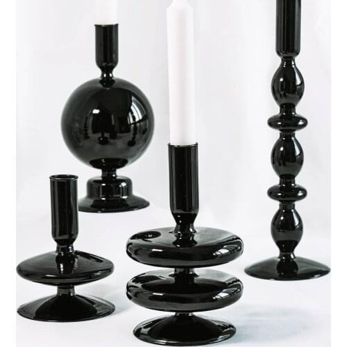 Yijimeijia Decorative Black Candlesticks