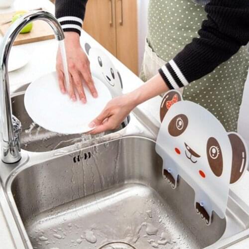 1PC Impermeable Panda Pattern Printing Baffle with Sucker for Basin Washing Plastic Water Splatter Screen Board Kitchen Tool