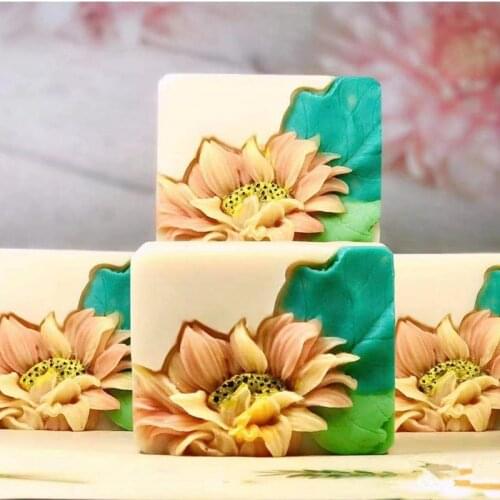 3D Flower Soap Molds DIY Sunflower Silicone Mold for Handmade Soap Making Decorating Candle Wax Melt Gypsum Resin Craft Mould
