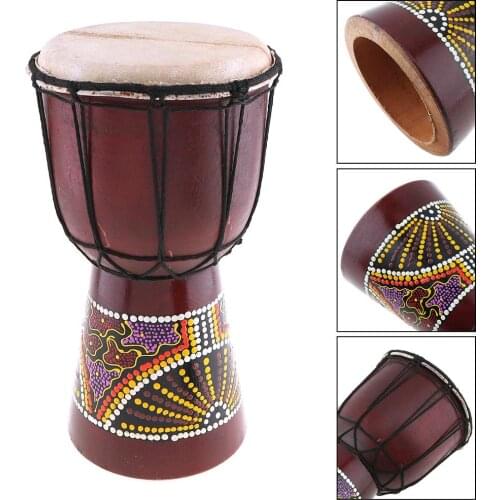 4 / 6 Inch Professional Traditional African Djembe Drum Wood Goat Skin Good Sound African Musical Instrument