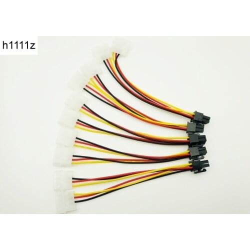 5pcs/lot Dual 4 Pin to 6 Pin Molex PCI-E External Graphics Card Power Cable Converter Adapter High Quality for BTC Miner Mining