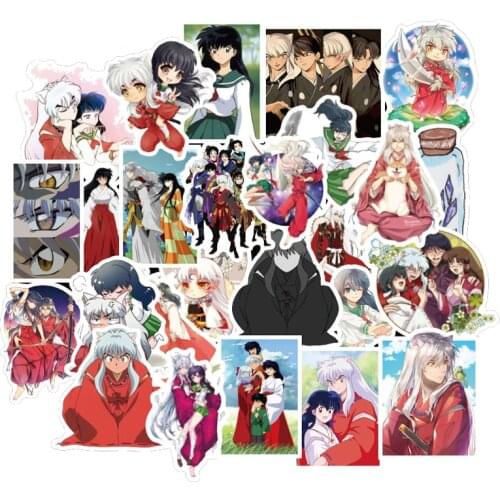 50PCS Japan Classic Anime Inuyasha Stickers Waterproof On DIY Guitar Laptop PS4 Decal Skateboard Bicycle Toys Sticker