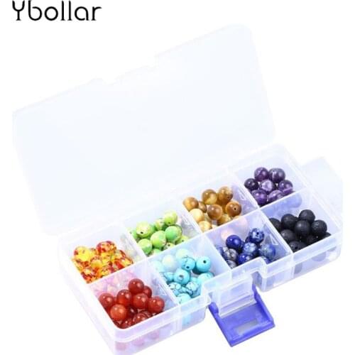 8mm Chakra Healing Round Beads Lave Stone/Turquoises/Agates/Amethysts Energy Natural Stone for DIY Necklace/Bracelet Jewelry