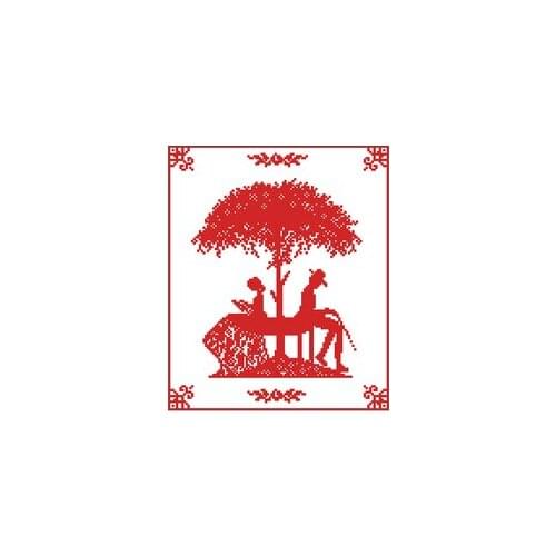 DD Mouse avatar Counted Cross Stitch Kit Cross stitch RS cotton with cross stitch Lovers under trees