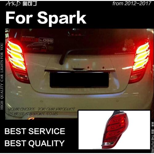 AKD Car Styling for Chevrolet Spark Tail Lights 2012-2017 New Spark LED Tail Lamp DRL Signal Brake Reverse auto Accessories