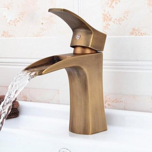 Free Shipping New arrive brass aintque basin sink faucet with single handle single hole copper antique kitchen sink faucet