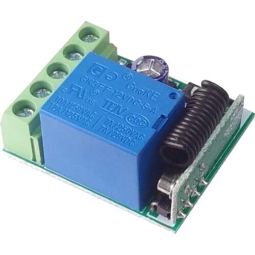 433 Mhz Wireless Remote Control Switch DC 12V 1CH Relay 433Mhz Receiver Module For Learning Code Transmitter Remote For Garge