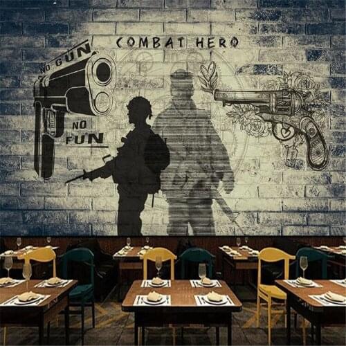 Milofi customized large 3D printing wallpaper mural retro hand-painted military background wall decorative painting