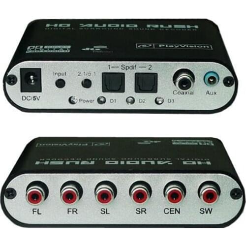 Caldecott 5.1 CH audio decoder SPDIF Coaxial to RCA DTS AC3 Optical digital Amplifier Analog Converte amplifier HD Audio Rush