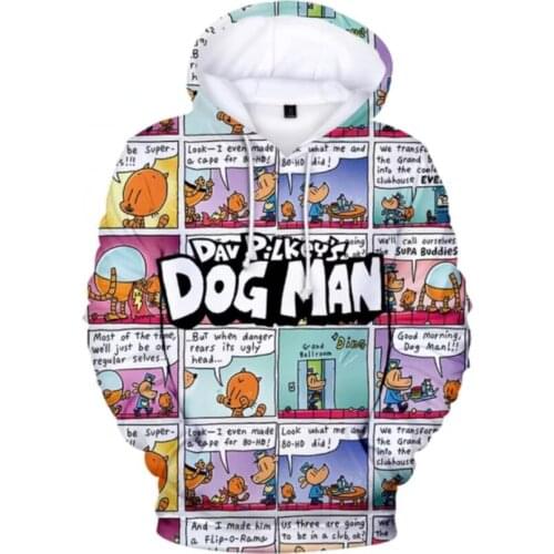 Childrens Hoodies 2020 New DOG MAN 3D Hoodies Boys/girls Hooded Sweatshirt Casual Funny DOG MAN Pullovers Hip Hop Clothes