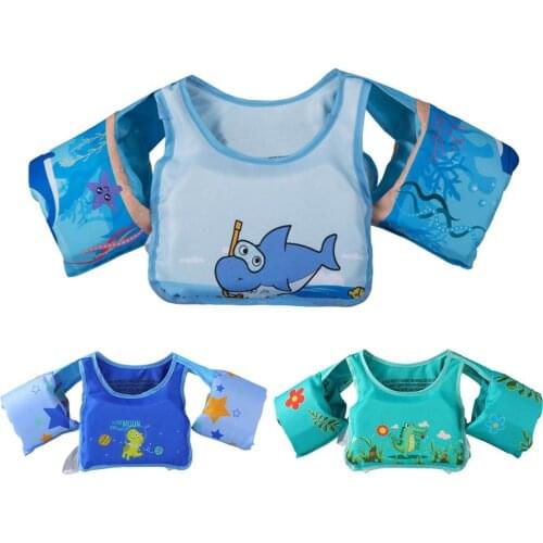 Kids Swim Vest Wearable Pool Floats Portable Toddler Arm Floatie Children Learn Swim Buoyancy Suit Arm Loop For 2-6 Years Olds