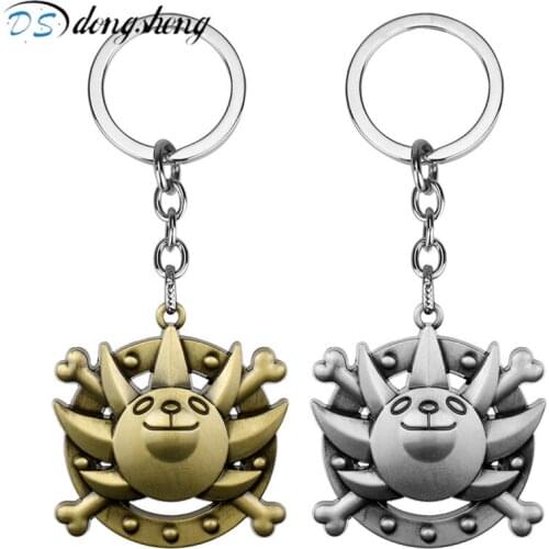 Dongsheng Fashion AnimeThousand Sunny Ship Logo Pendant Keychains Keyrings Key Holder Chaveiro for Fans