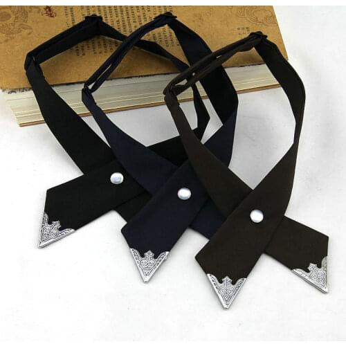 Elegant Men Women Stylish Banquet Cross Bow Tie Metal Head Collar Butterfly Wedding Party Neckwear Suit Adjustable Skinny Bowtie