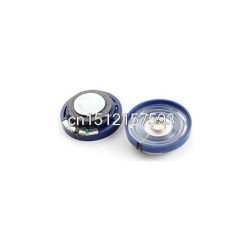 2Pcs 0.25W 16 ohm 29mm Round Blue Plastic Magnet Electronic Speaker Loudspeaker