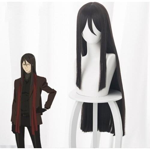 Fate Monarch El Merro II event book black brown long straight Cosplay Anime Wig