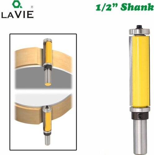 LAVIE 1pc 12mm 1/2 Shank Top & Bottom Bearing Flush Trim Pattern Router Bit Milling Cutter For Wood Woodworking Cutters 03010