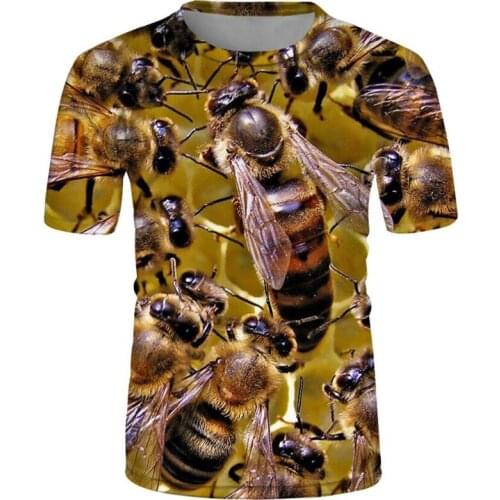 Anime 3d print t shirt streetwear animal bee Men Women fashion t-shirts kids Harajuku honey tees Funny shirts Tees top 2021