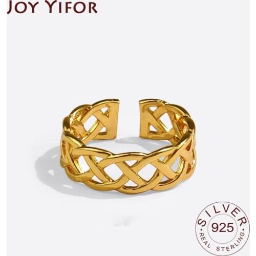 925 Sterling Silver Smooth Interwear Rings For Women Jewelry Beautiful Finger Open Rings For Party Birthday Gift