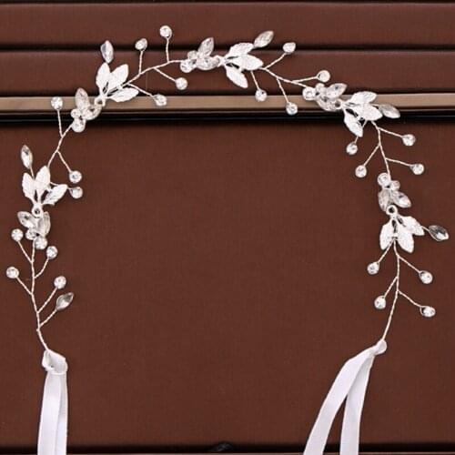 Leaf Headband Wedding Bridal Hair Accessories Rhinestone Crystal Tiara Handmade Bridal Headband Hair Ornaments Headpiece