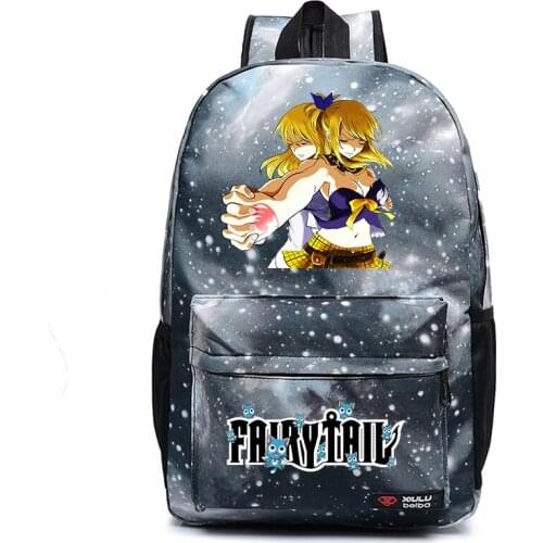 Anime Fairy Tail Canvas Backpack Teenger Packsack Schoolbag Casual Unisex High Quality Student Travel Laptop Bag