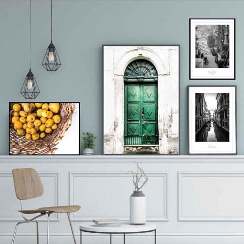 Canvas Nordic Picture Home Decoration Street View Lemon Painting Wall Art HD Prints Hotel Vintage Poster Modular For Living Room