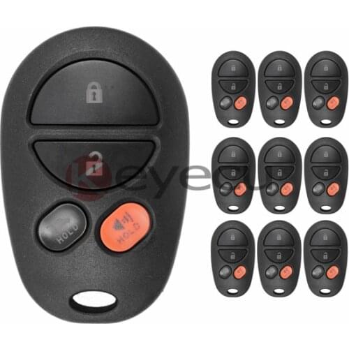 KEYECU 10 PCS* New 4B Remote Car Key Fob with Liftgate Control for Toyota Sienna 2004-2013 FCC ID GQ43VT20T
