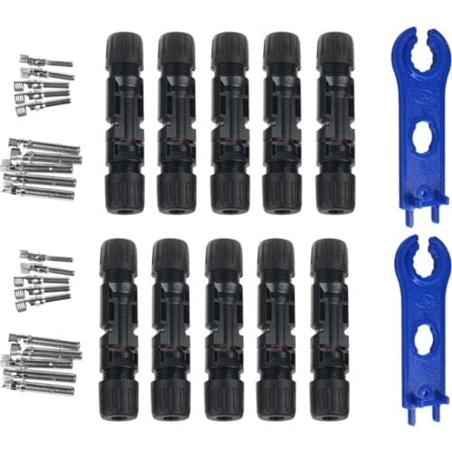 10Pairs Solar Connector Set with Wrench Male and Female Solar Connectors Waterproof Solar Panel Branch Series Connect for Solar
