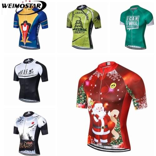 Weimostar Summer Team Red Mens Cycling Jersey Mountain Bike Clothing Breathable Road mtb Bicycle Clothing Uniform Cycling Shirt