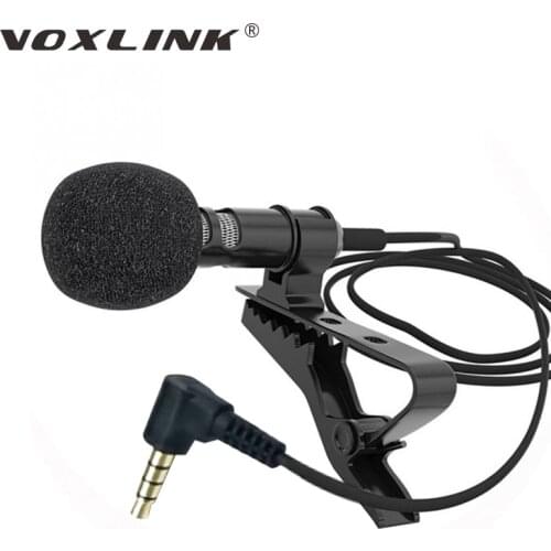 VOXLINK 3.5mm Microphone Universal Portable Mini Mic Hands Free Clip on Microphone Mini Audio Mic For PC Laptop Lound Speaker