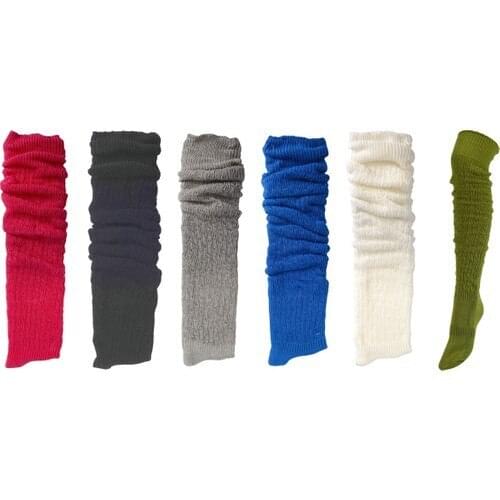 6-piece set of 6 different colors Tuter with knitting pattern above knee womens socks