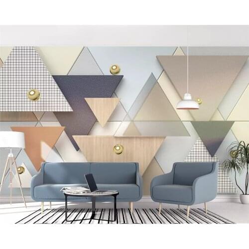 Beibehang papier peint 2019 new geometric triangle plaid fabric stitching background papel de parede 3d wallpaper papier peint