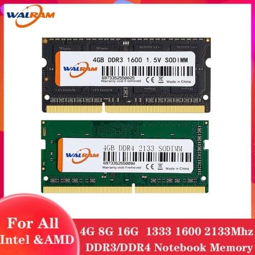 WALRAM memoria ram DDR3 DDR4 8GB 4GB 16GB 32GB Laptop Memories 1333 1600 2400 2666 3200MHz Intel and AMD Notebook Ram 1.5V
