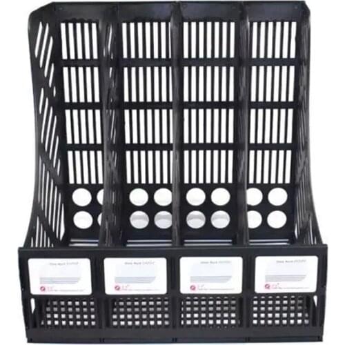 File Holder Document Tray 4-Grid Desktop Storage File Organizer Mesh Files Shelf Desktop File Rack Book Holder Office Supplies