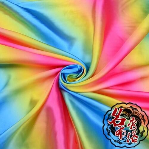 Polyester Colorful Gradient Printed Satin Fabric Cloth Dress Dress Lining COS Silk Scarf
