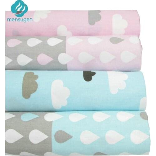 Half Meter Clouds raindrops Cotton Fabric Meter for Home Textile Baby quilts Cushions Sewing Fabric Material Telas to Patchwork