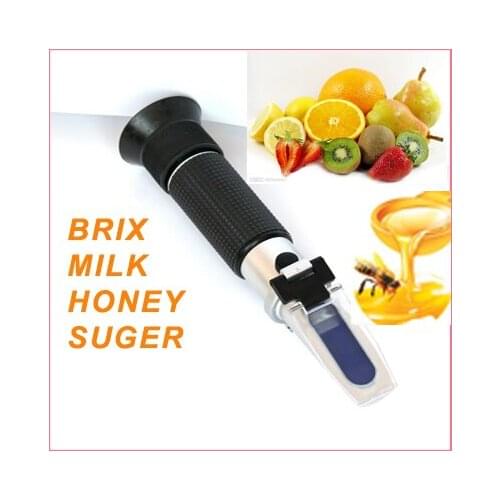 Free shipping Hand held Brix refractometer RHB-90ATC with CE certificated