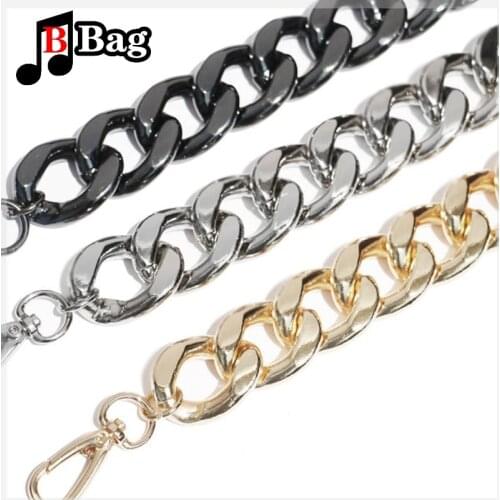 Wide 2.7CM three Colors Metal Bag Chain Sac Chaine Bag Parts For Handbag Metal Strap For Bags Shoulder Straps replacement chain
