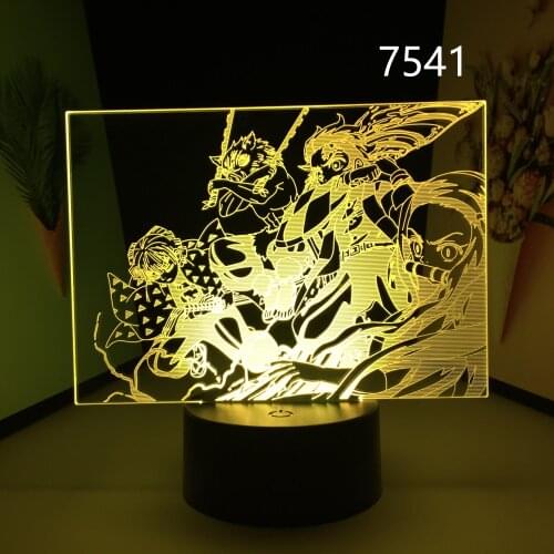 Manga LED Light Kimetsu No Yaiba Demon Slayer for Bedroom Decor Night Light Anime Demon Slayer Room Decor Gift 3D Lamp