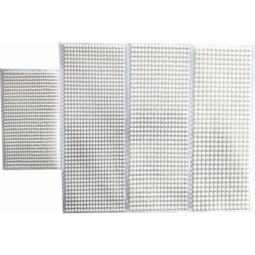 Party Festival DIY Decoration Stickers 3/4/ 5/6mm Acrylic Imitation Flatback Ivory Half Pearls Self Adhesive Rhinestone Stickers