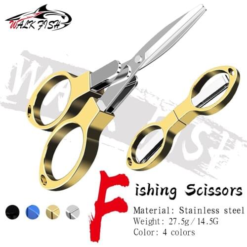 WALK FISH Fishing Line Cutter Scissors Stainless steel Clipper Nipper Folding Fly Fishing Cut Fishing Tool Fishing Tackle Gear