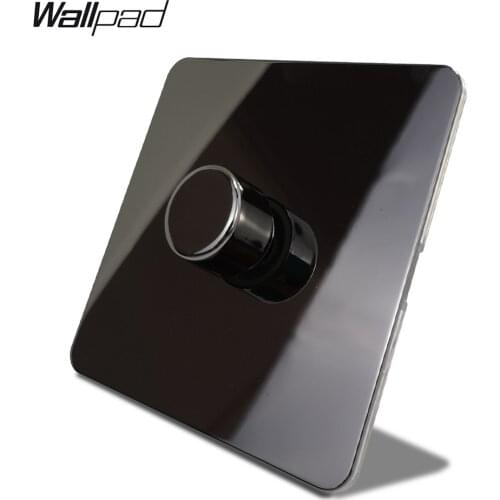 Wallpad Black Nickel 1 Gang 2 Way LED Light Dimmer Switch Push On Off Stainless Steel Panel Metal Button
