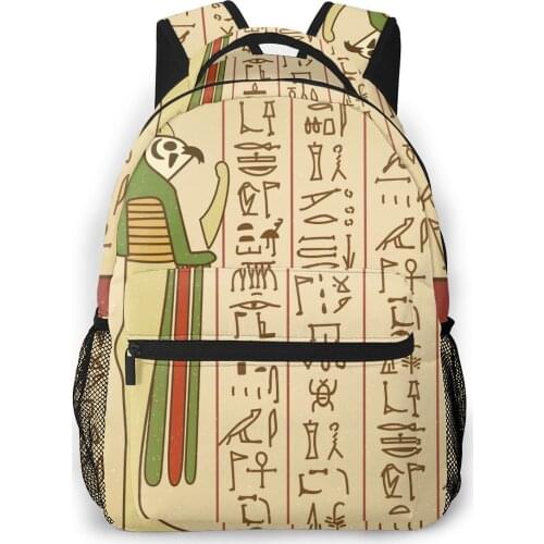 Women Backpack Kids School Bag for Teenage Girls Egyptian Hieroglyphics Female Laptop Notebook Bagpack Travel Back Pack 2021
