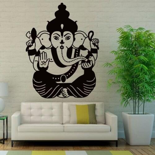 ZOOYOO Ganesha Wall Stickers Home Decor Living Room Indian Elephant Lord Wall Decals Vinyl Art Murals