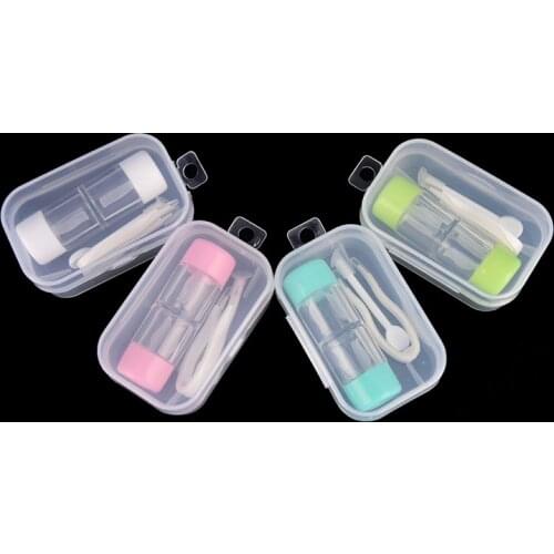 1pc Portable Contact Eye Pupil Lens Case Box Kit Container Holder Tweezer Insert Remover
